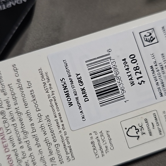 Calia by Carrie Underwood Dark Grey Inspire Strap Bodysuit Size Small NWT - Picture 9 of 14